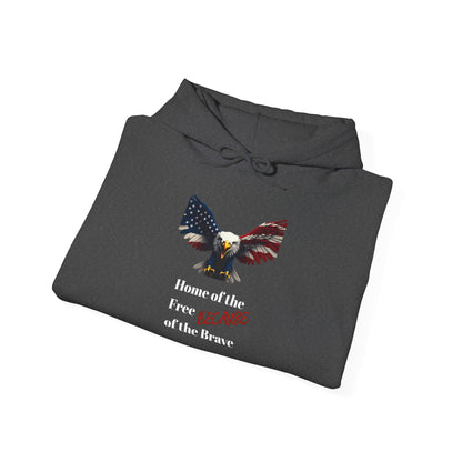 Home Of The Free Because Of The Brave Patriotic Eagle on a Pullover Hoodie