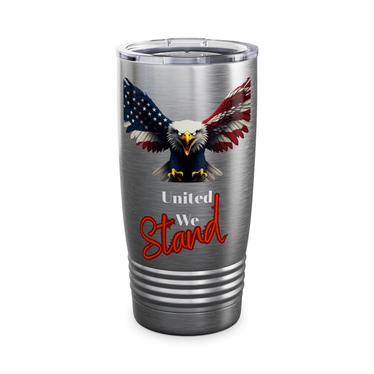 United We Stand Patriotic Eagle on a 20oz Insulated Tumbler