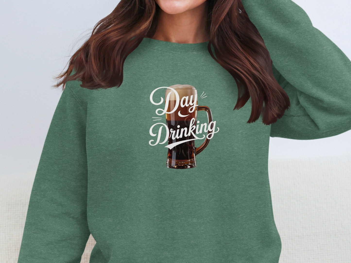 Day Drinking Beer Mug Graphic Green Sweatshirt product type