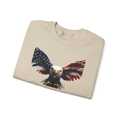 Back-To-Back World War Champs Patriotic Eagle text on a Crewneck Sweatshirt