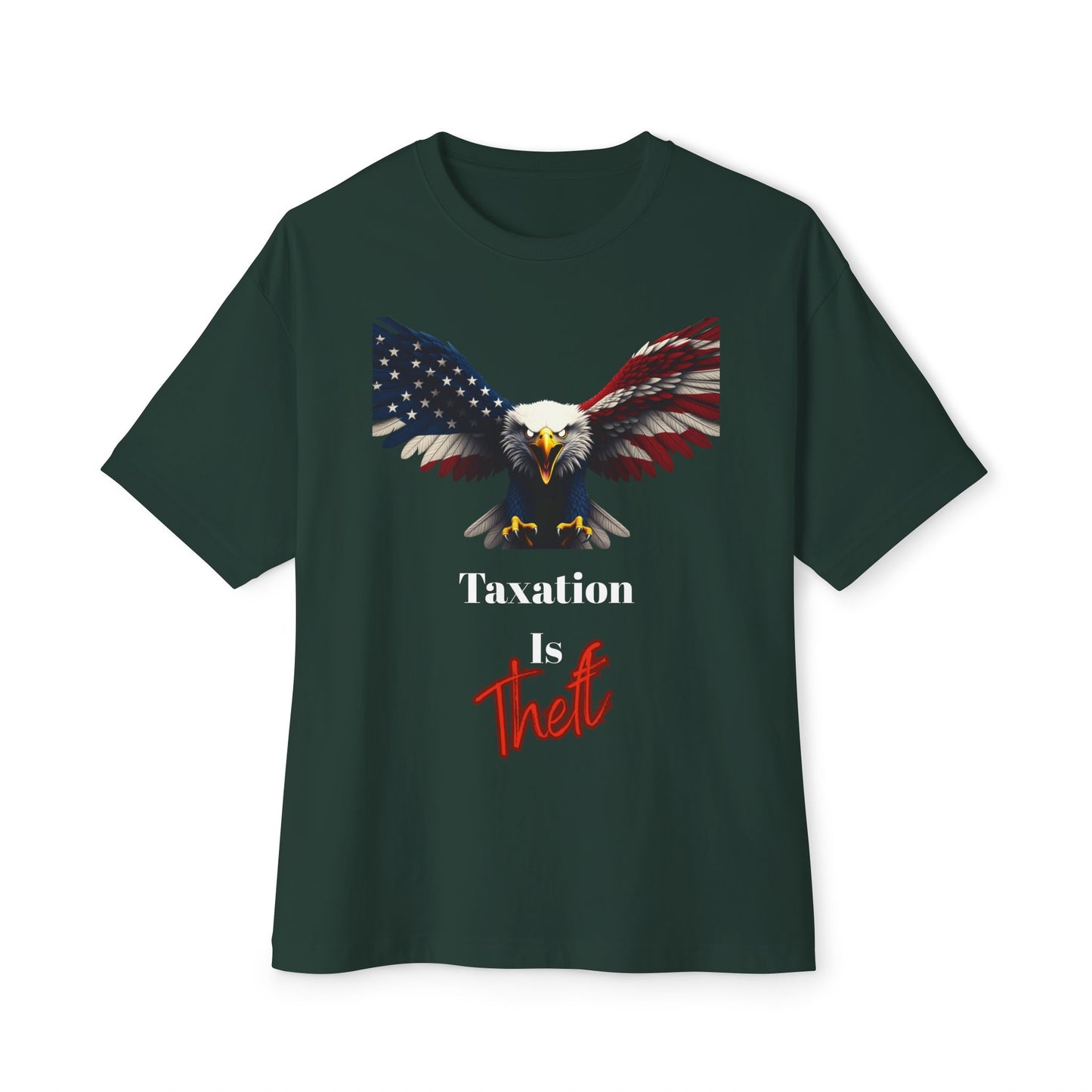 Taxation Is Theft Patriotic Eagle on a Premium Tee