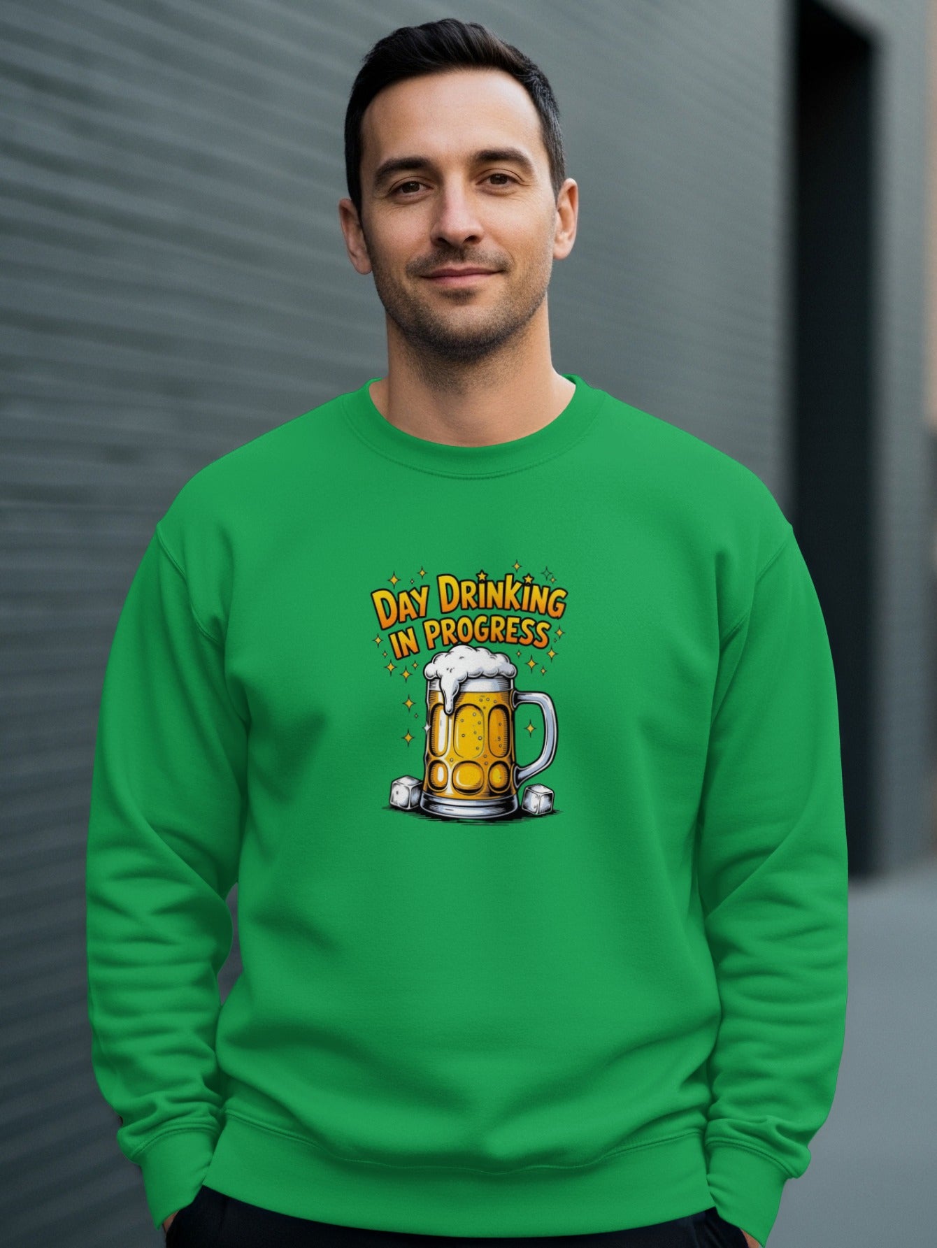 Day Drinking In Progress Beer Mug design product type
day drinking
beer mug
in progress
funny beer
drinking humor
party apparel
casual drink
st patricks day
green top
graphic sweatshirt
beverage lover
weekend fun
pub life
brew fan
alcohol theme
novelty shirt
craft beer
ale design
lager style
beer fest