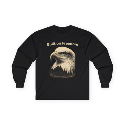 Built on Freedom text on a Long-Sleeve Tee