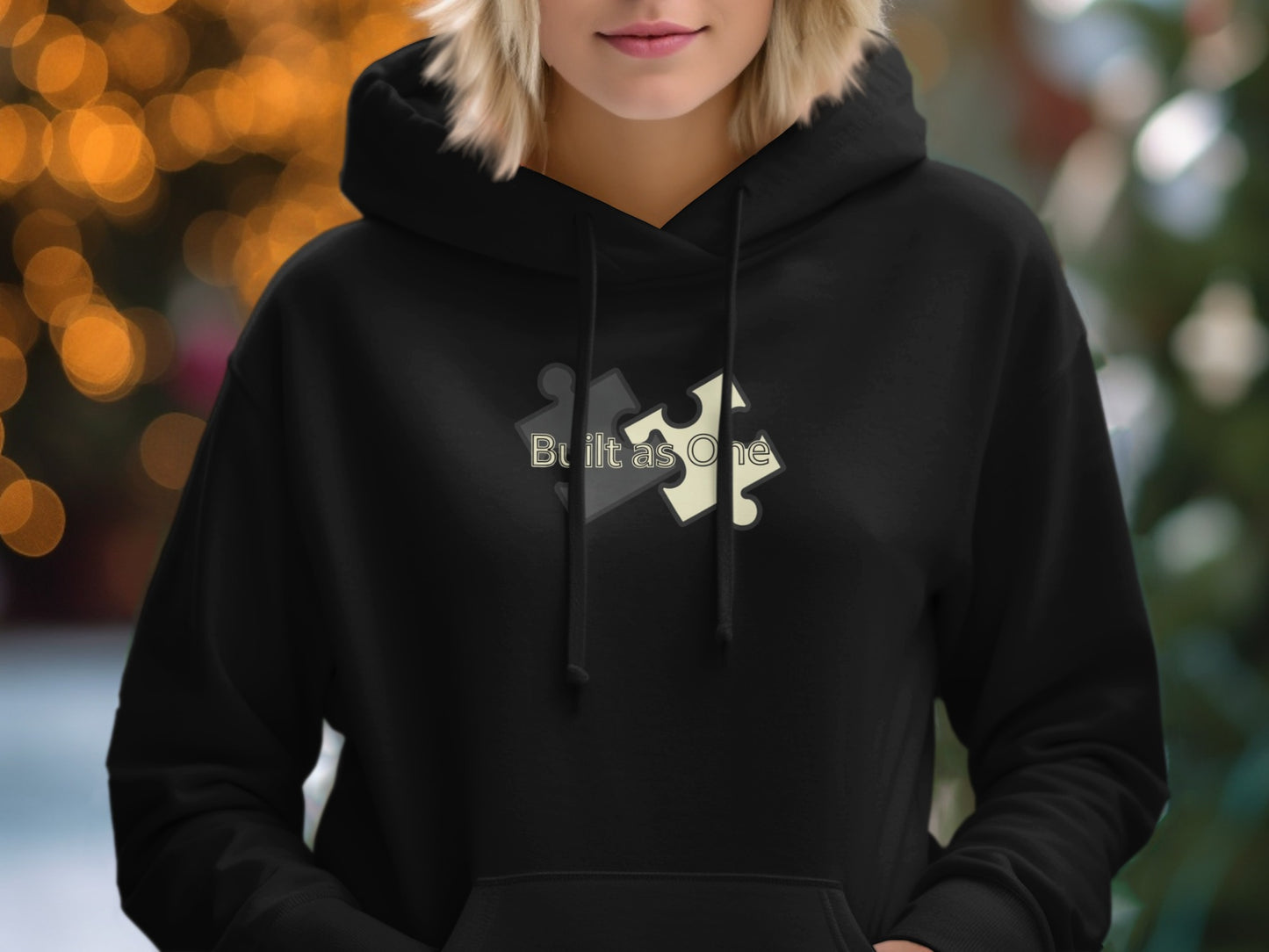 Built as One Puzzle Piece Black Hoodie