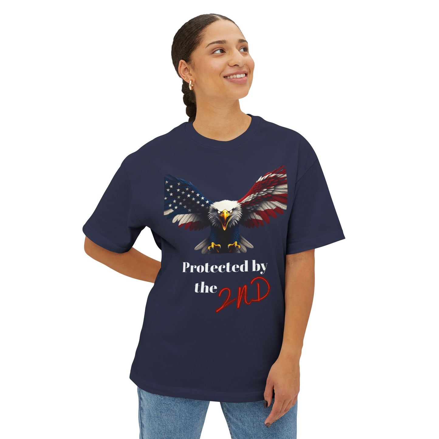 Protected By The 2nd Patriotic Eagle on a Premium Tee