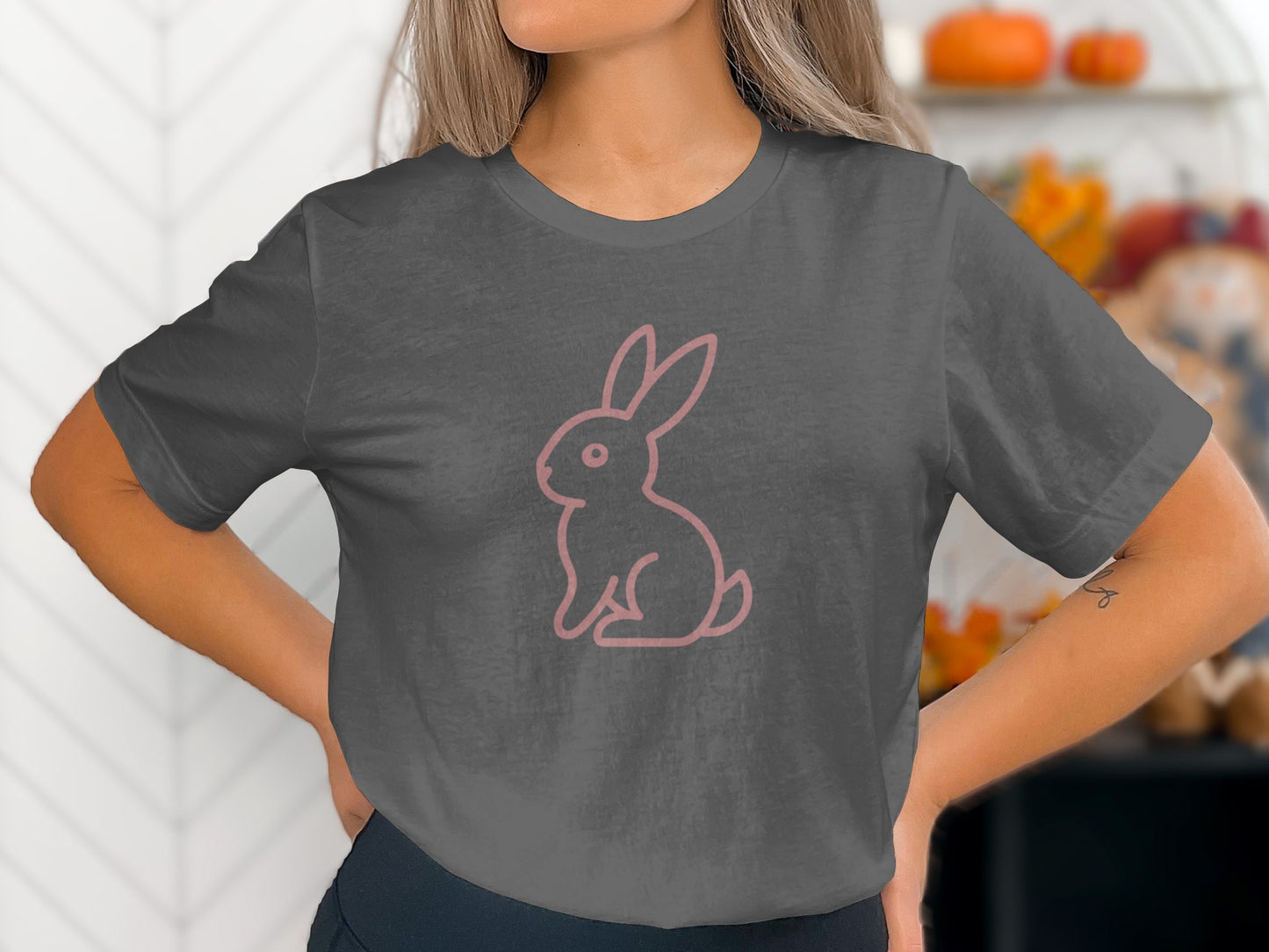 Pink Bunny Outline Design Gray Product type