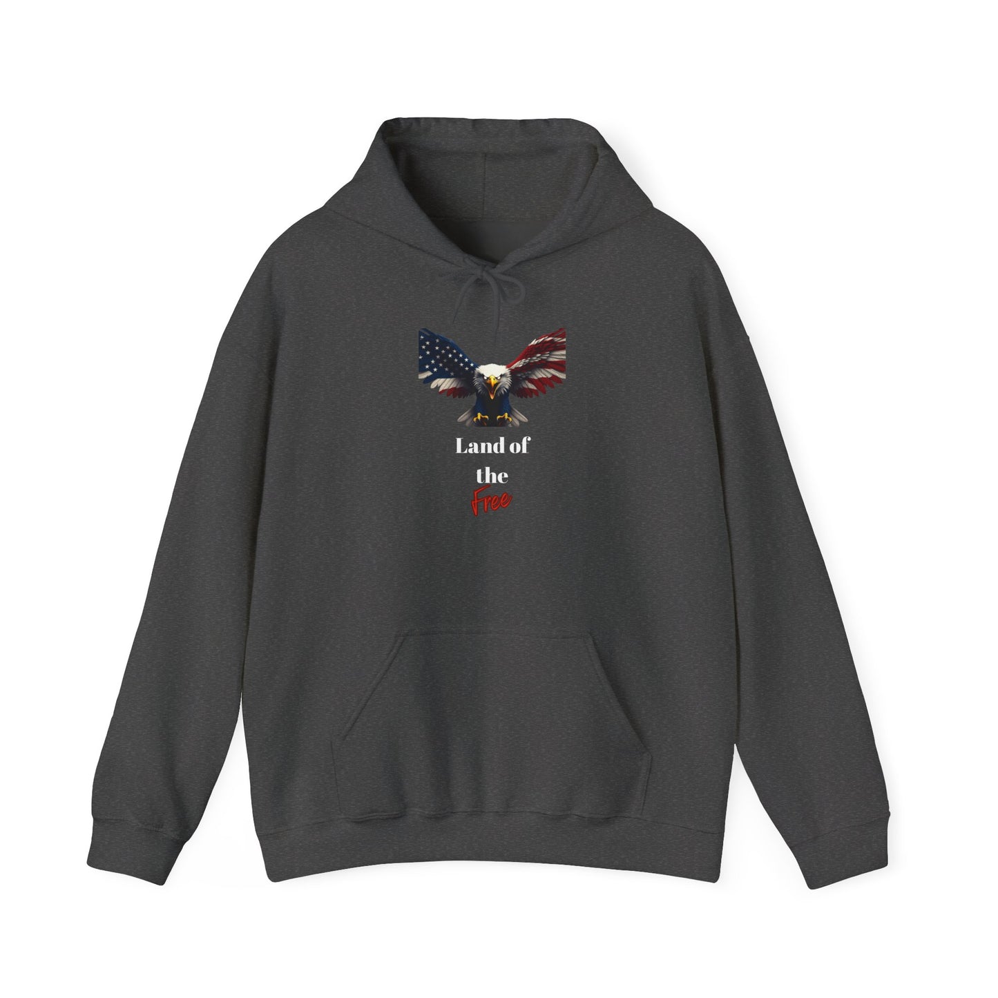 Land Of The Free Patriotic Eagle on a Pullover Hoodie