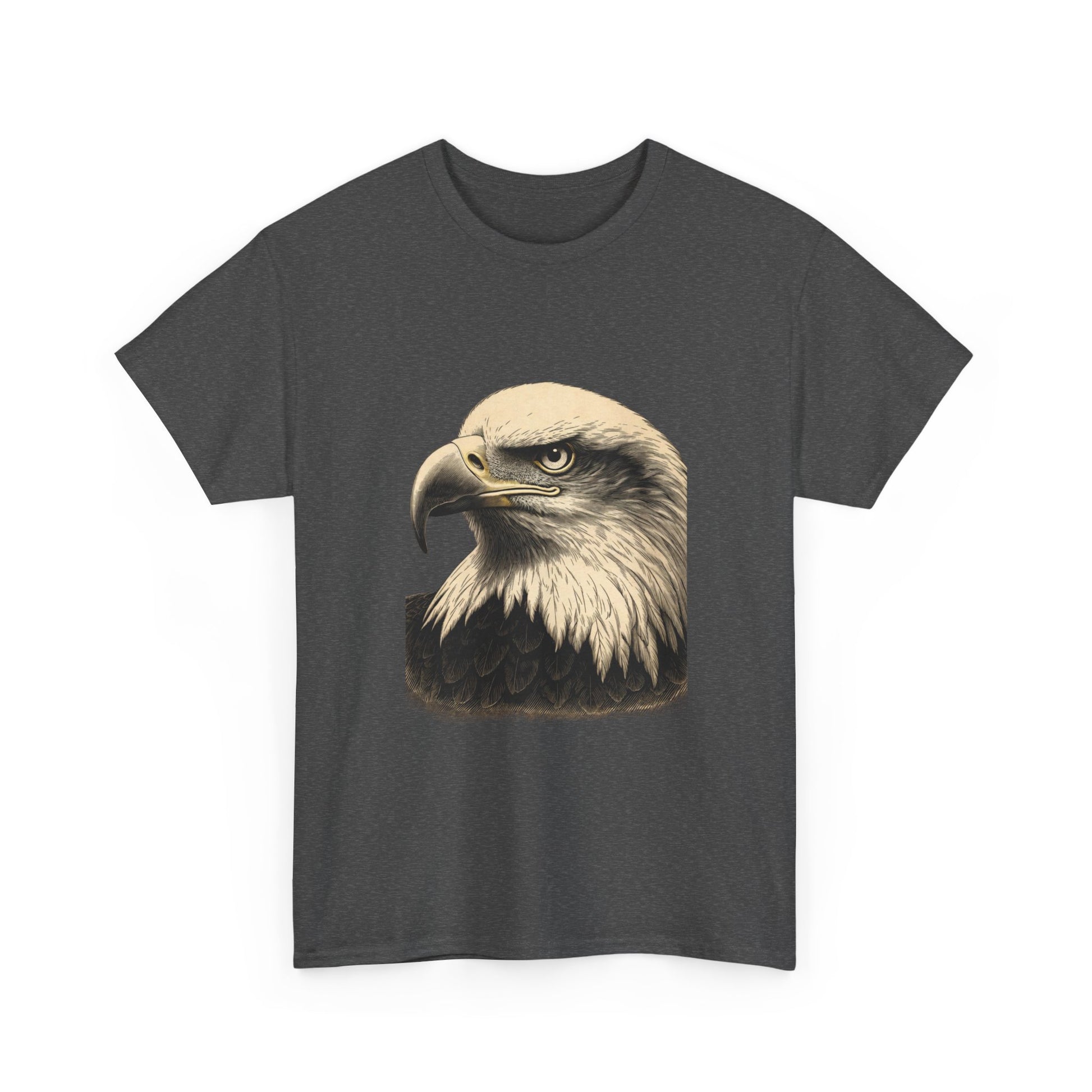 Engraved Eagle Head on a Heavyweight T-shirt