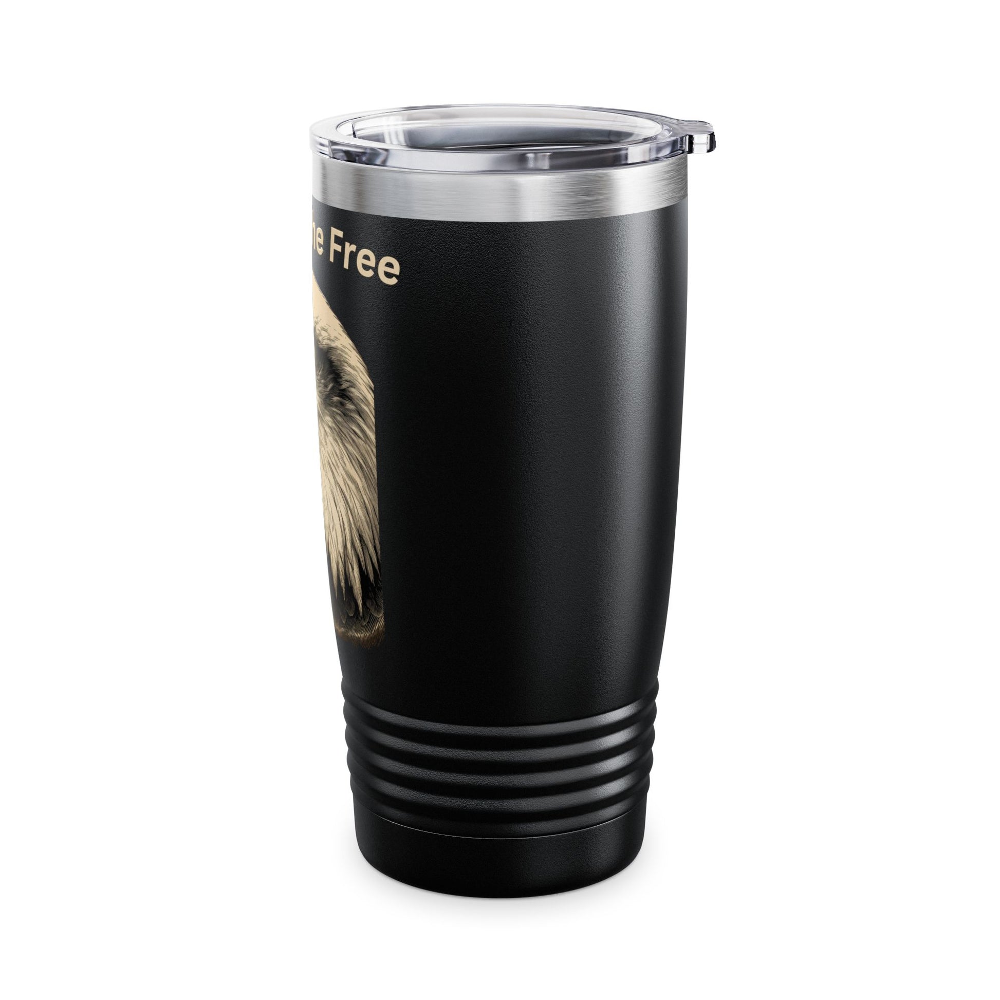 Land of the Free text at the top of a 20oz Insulated Tumbler
