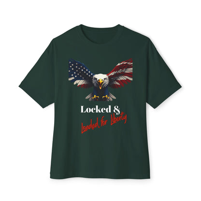 Locked & Loaded For Liberty Patriotic Eagle on a Premium Tee