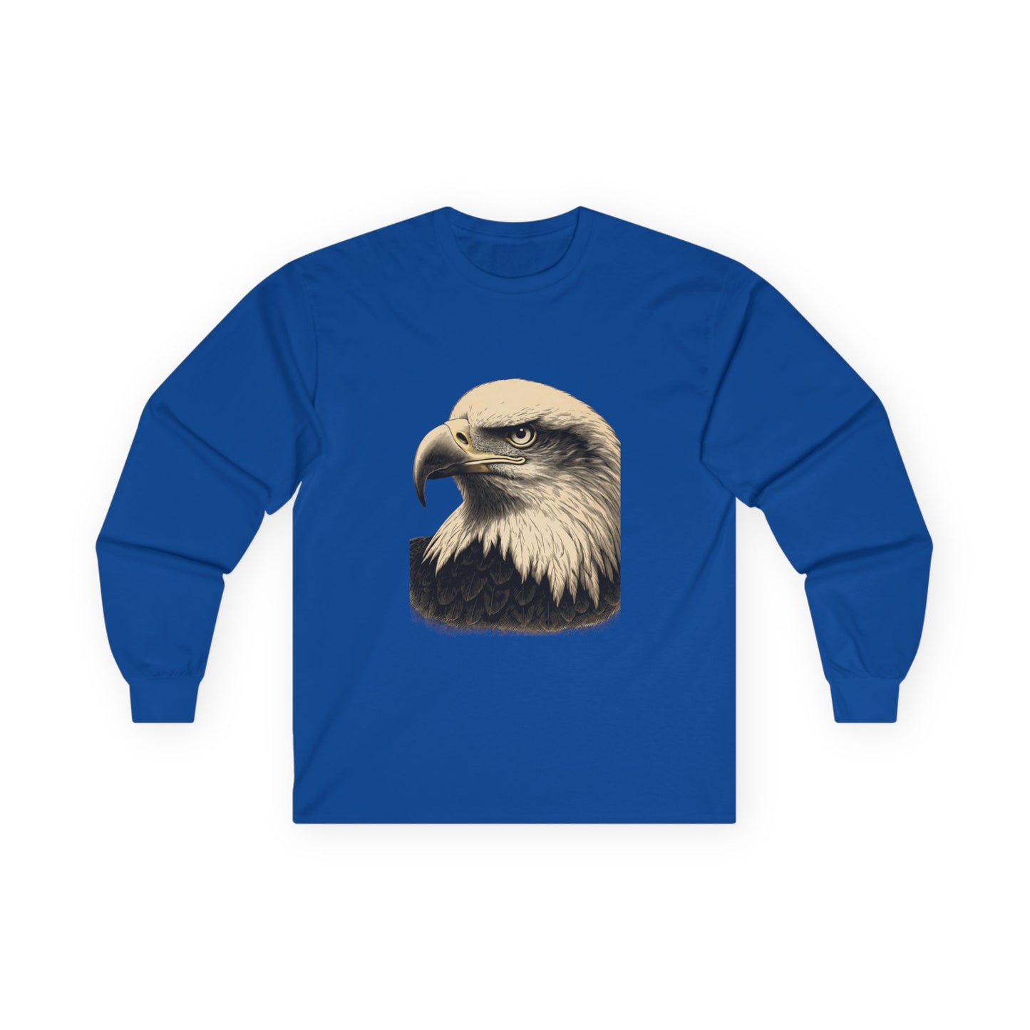 Engraved Eagle Head on a Long-Sleeve Tee