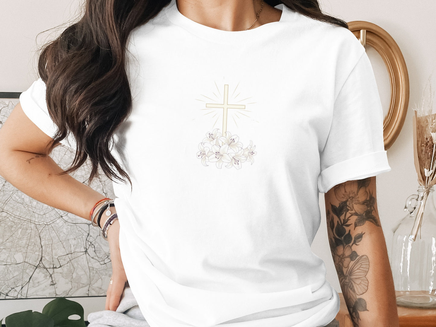 Christian Cross Lily Design White T-Shirt Product Type
Christian Cross
Lily Flower
Religious Design
Easter Celebration
Faith Apparel
Spiritual Gift
Floral Graphic
Hope Symbol
Divine Inspiration
Sacred Art
Worship Wear
Grace Design
Resurrection Tee
Spring Fashion
White T-Shirt
Graphic Tee
Jesus Christ
Religious Shirt
Christian Apparel
Cross Symbol