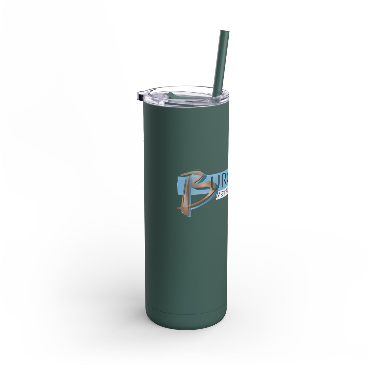 Burghardt Metal Fabricating, Inc., logo on a 20oz Insulated Skinny Tumbler