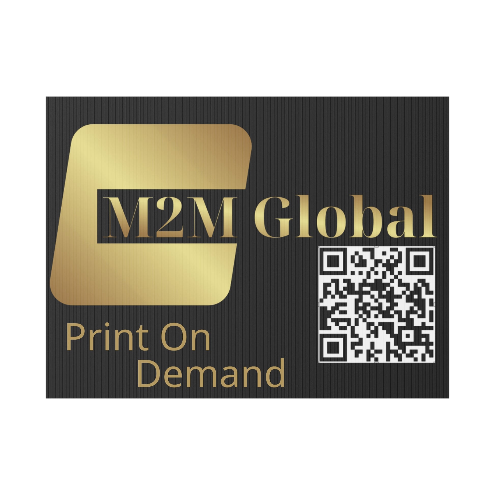 M2M Global, LLC logo sign on a grassy lawn.  