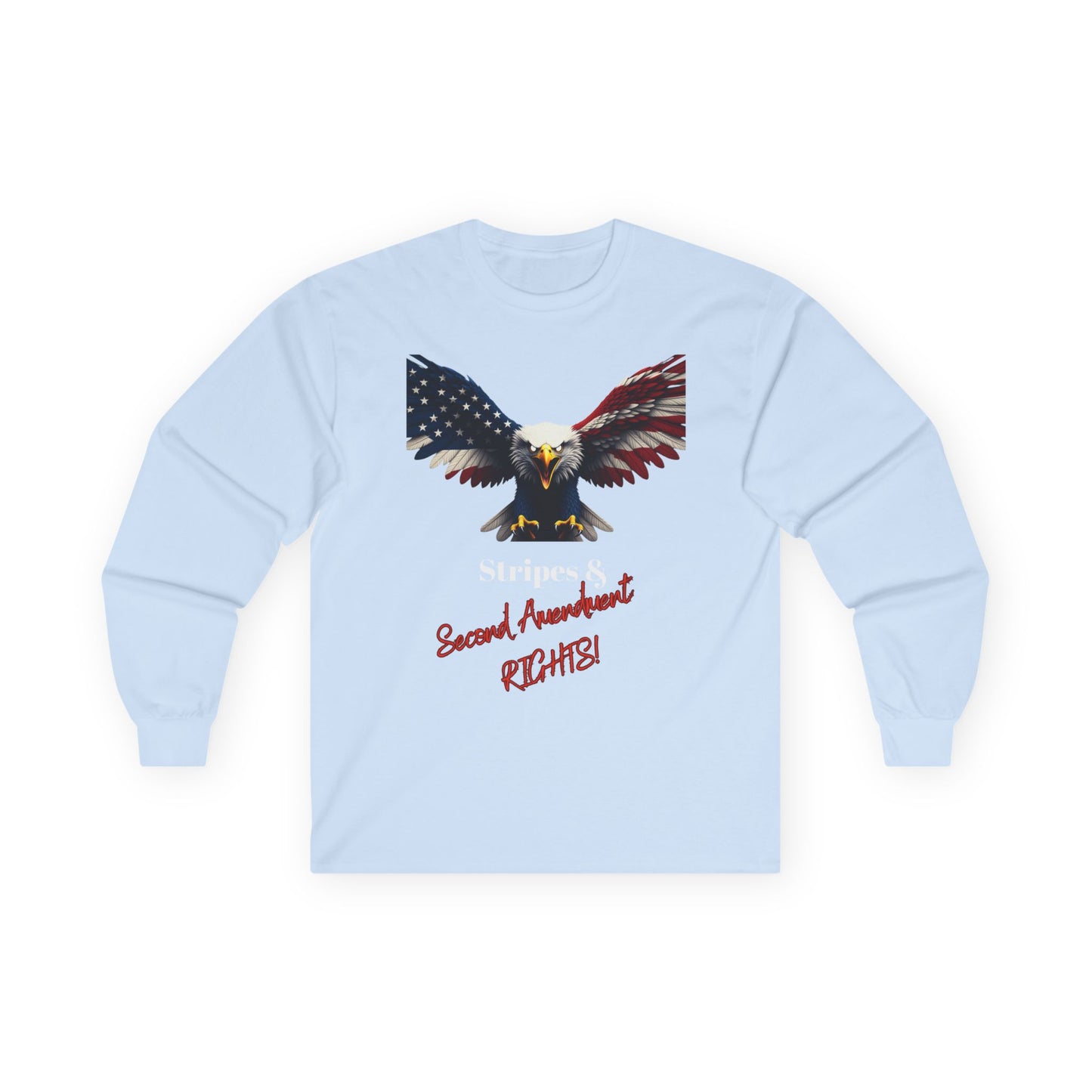 Stars & 2nd Amendment Rights Patriotic Eagle on a long sleeve tee