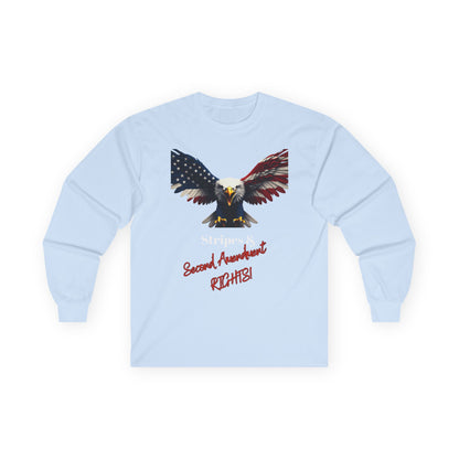 Stars & 2nd Amendment Rights Patriotic Eagle on a long sleeve tee