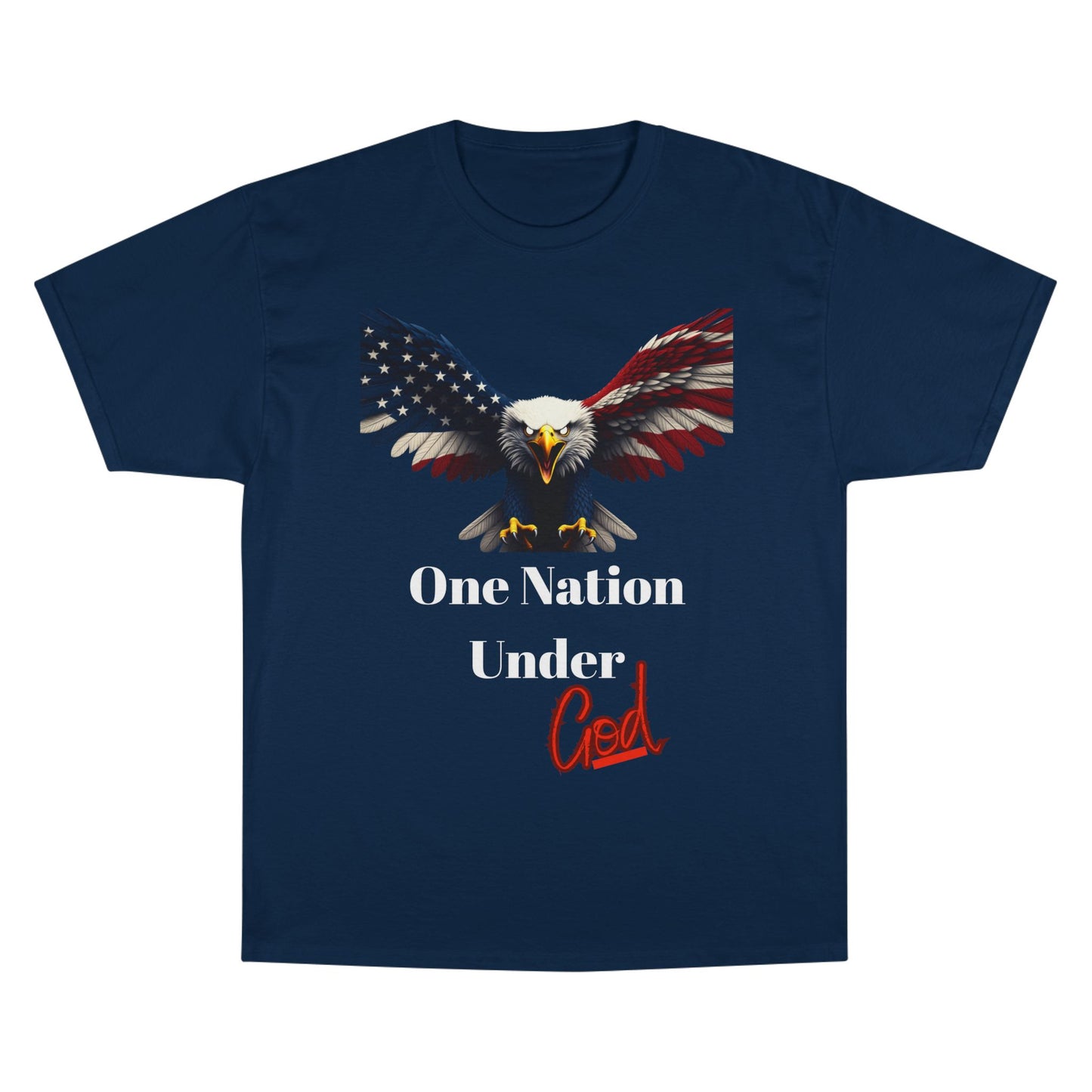 One Nation Under God Patriotic Eagle on a Champion T-shirt