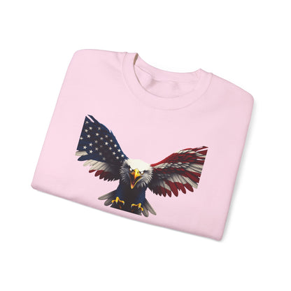United We Stand Patriotic Eagle text on a Crewneck Sweatshirt
