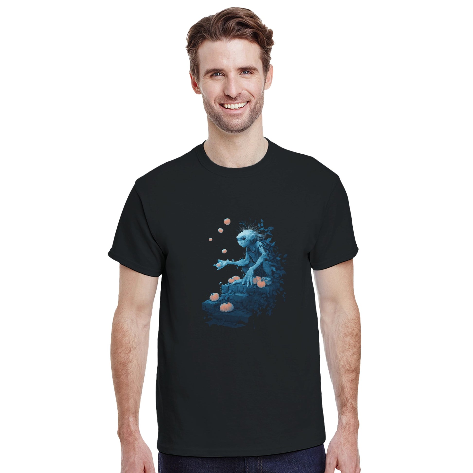 Mystical Pumpkin Harvester on a Heavyweight T-shirt