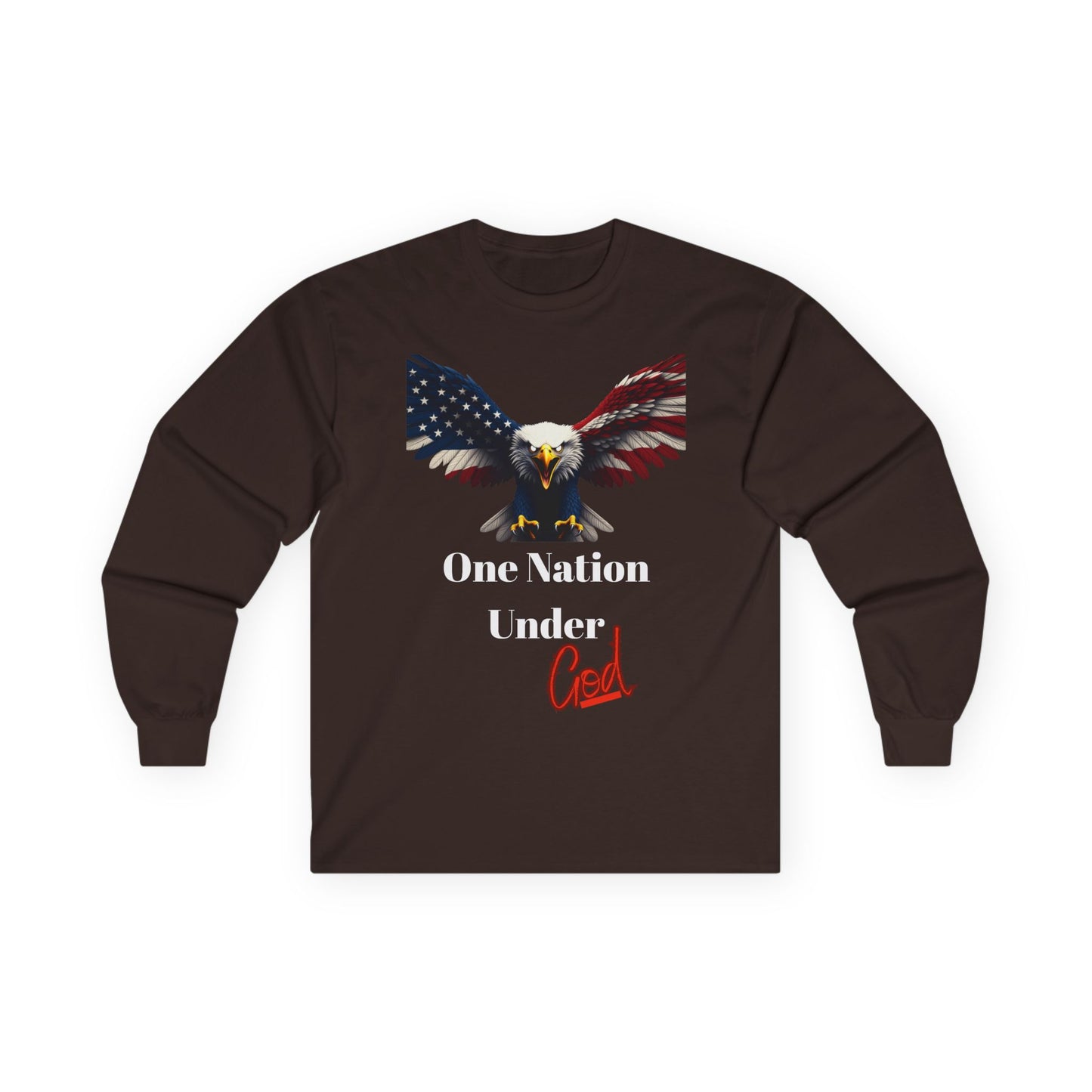 One Nation Under God Patriotic Eagle on a long sleeve tee