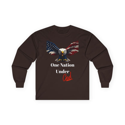 One Nation Under God Patriotic Eagle on a long sleeve tee