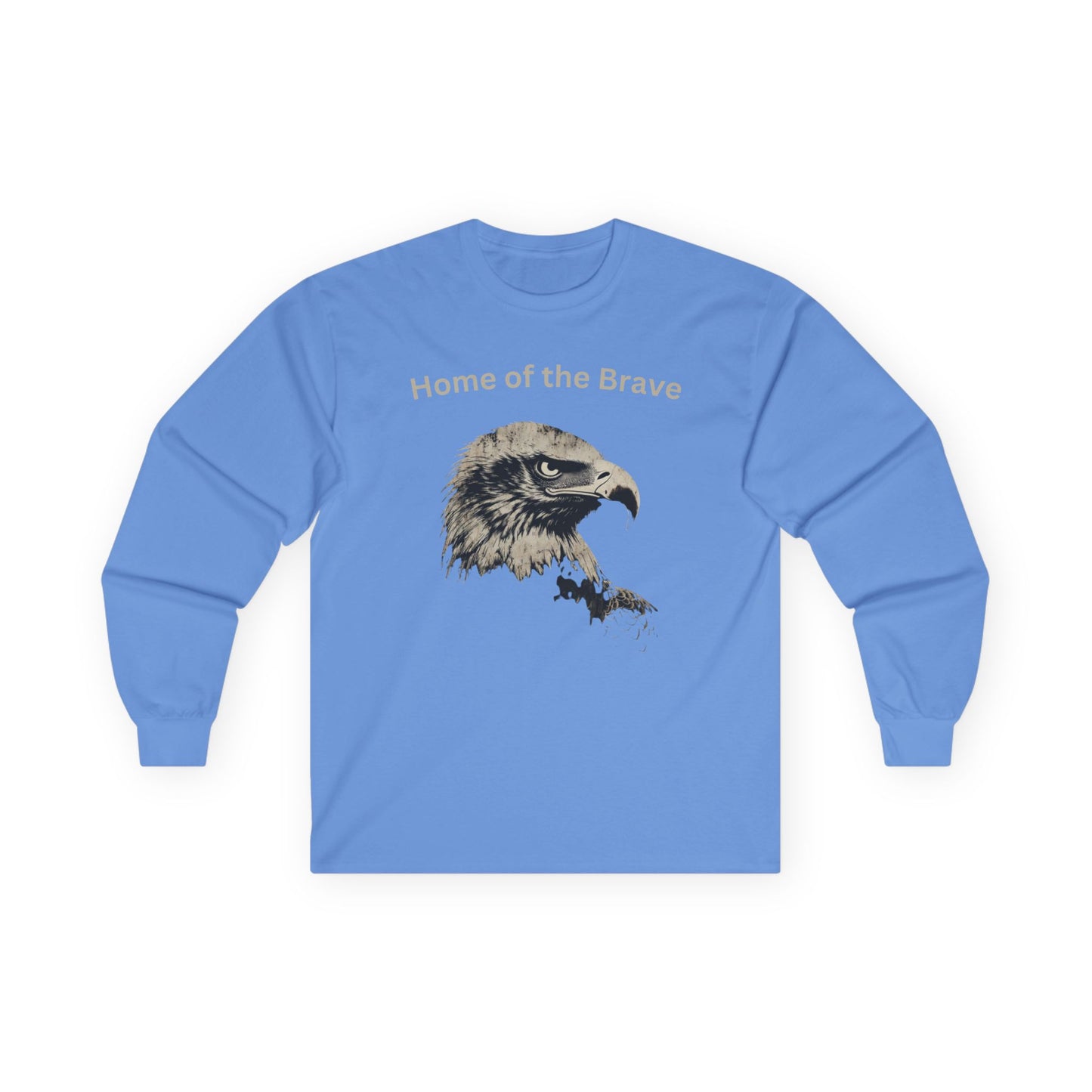 Home of the Brave text on a Long-Sleeve Tee
