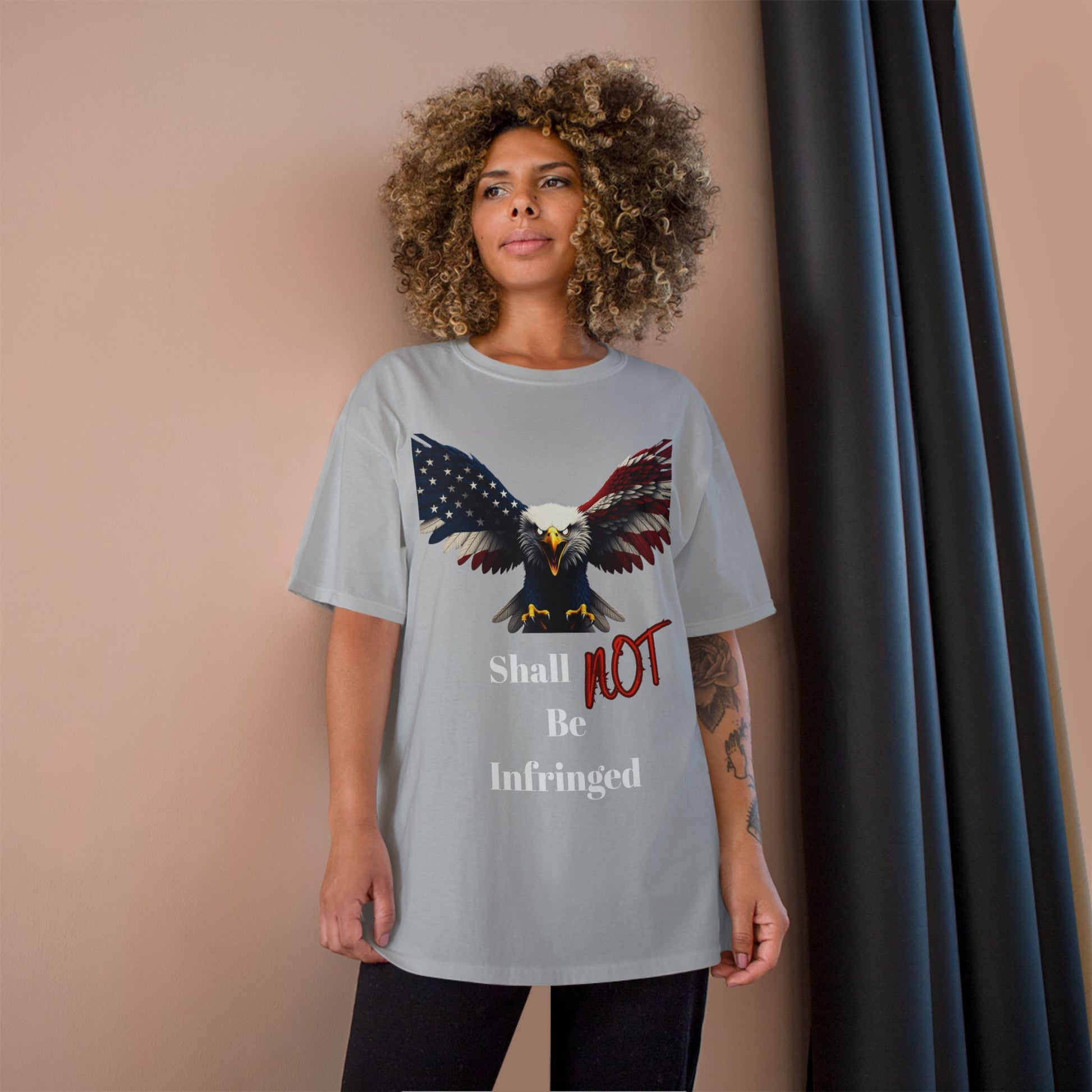 Shall Not Be Infringed Patriotic Eagle on a Champion T-shirt