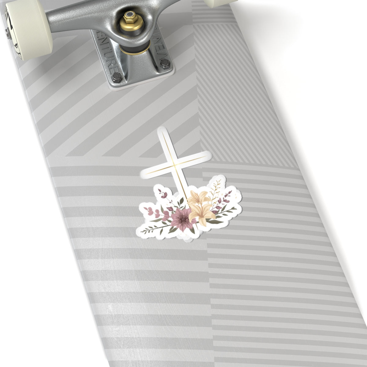 Divine Golden Cross Floral Blossom Sticker product type