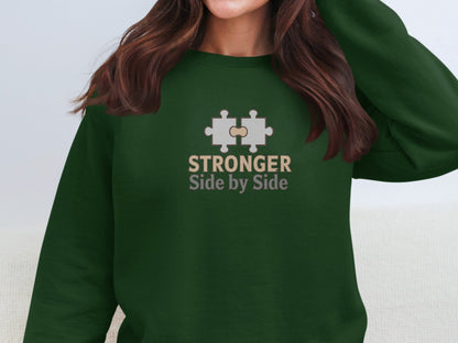 Stronger Side by Side Puzzle Design Sweatshirt