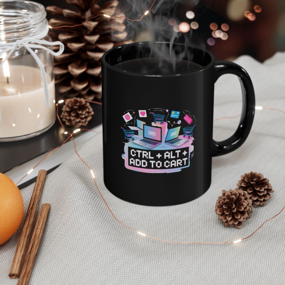 CTRL ALT ADD TO CART Black Coffee Mug