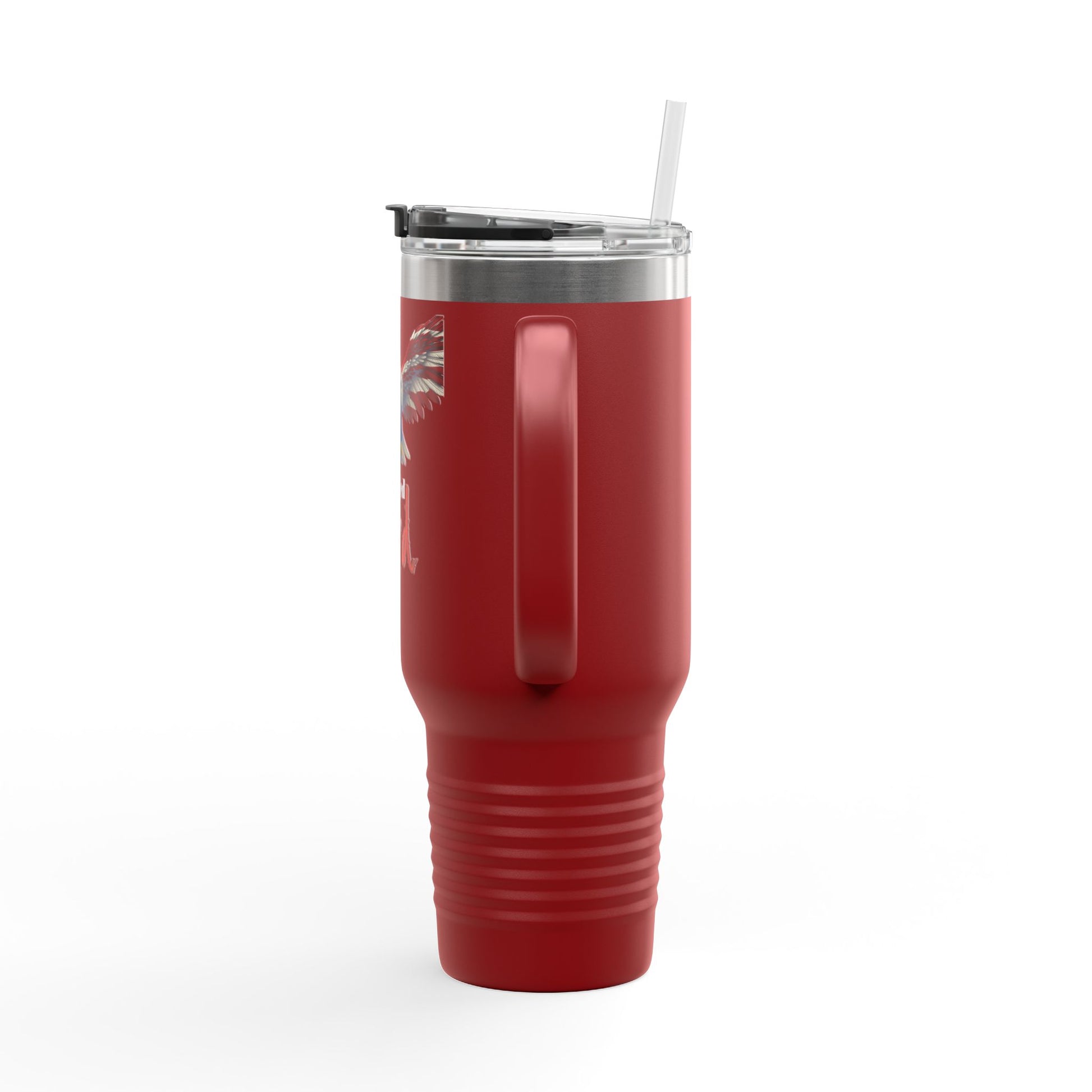 United We Stand Patriotic Eagle on a 40oz Insulated Travel Mug