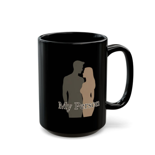 My Person Silhouette Design Black Coffee Mug
