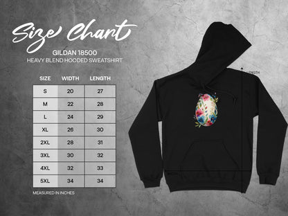 Floral Egg Design Gildan Heavy Blend Hooded Sweatshirt