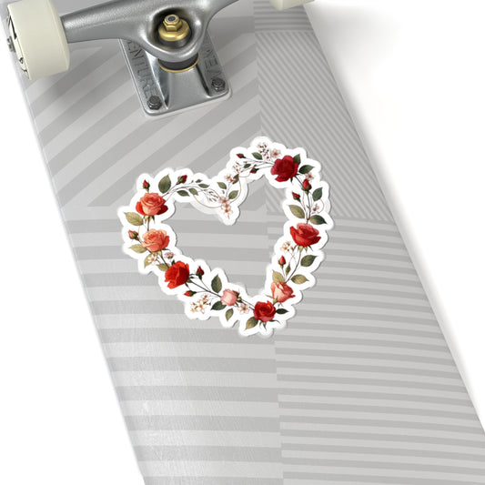 Heart Shaped Floral Wreath Skateboard Deck Design