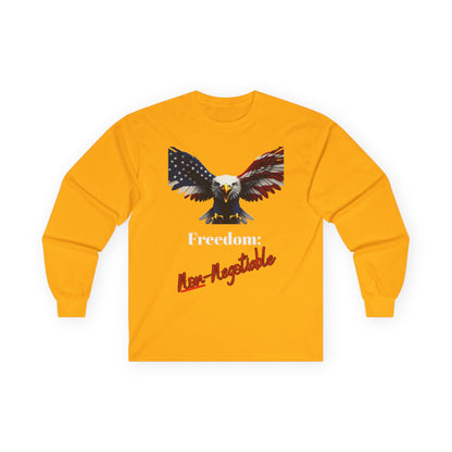 Freedom Non-Negotiable Patriotic Eagle on a long sleeve tee