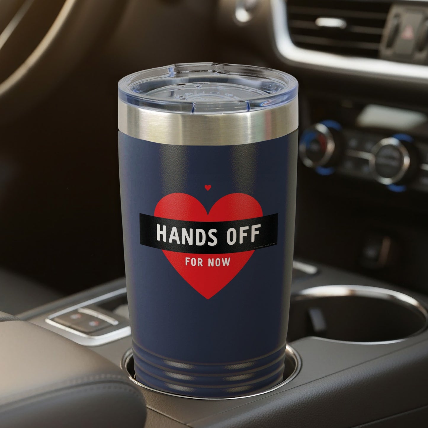Hands Off For Now Heart-Design Travel Mug