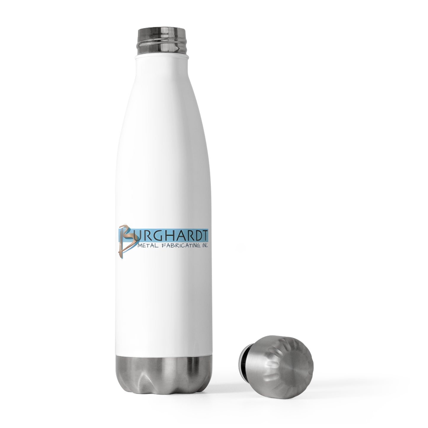 Burghardt Metal Fabricating, Inc., logo on a 20oz Insulated Water Bottle
