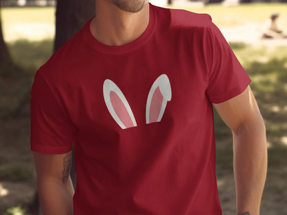 Red Bunny Ears Graphic Tee Cute Easter product type