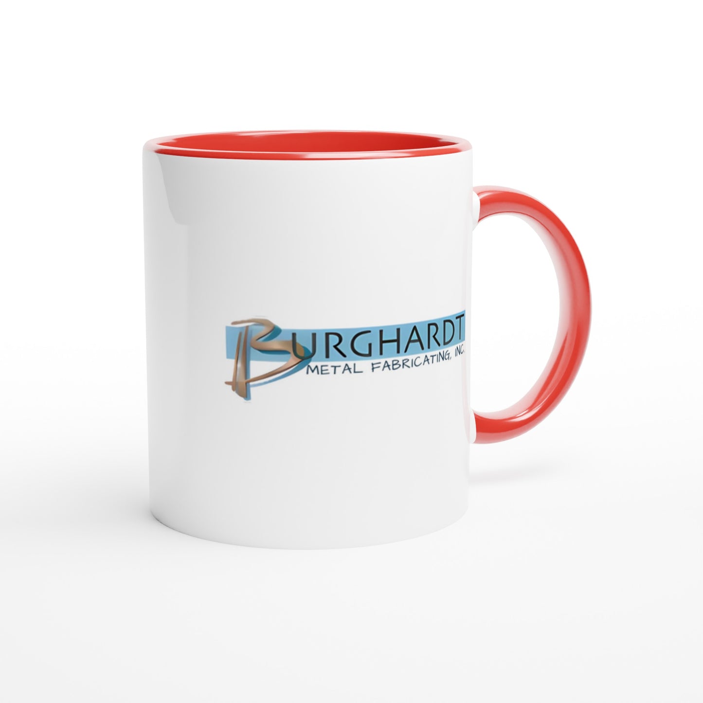 Burghardt Metal Fabricating, inc., logo on an 11oz Ceramic Mug