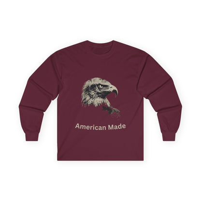 American Made text on a Long-Sleeve Tee