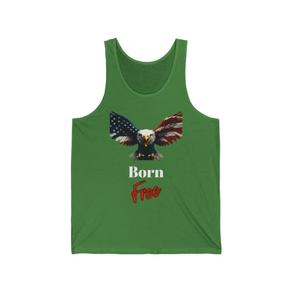 Born Free Patriotic Eagle on a Premium Tank Top
