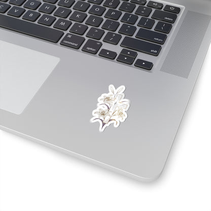 Elegant White Lily Cross Religious Sticker product type