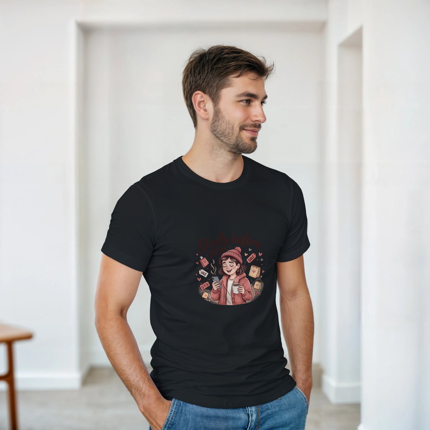 Deals Before Decaf heavyweight t-shirt mockup