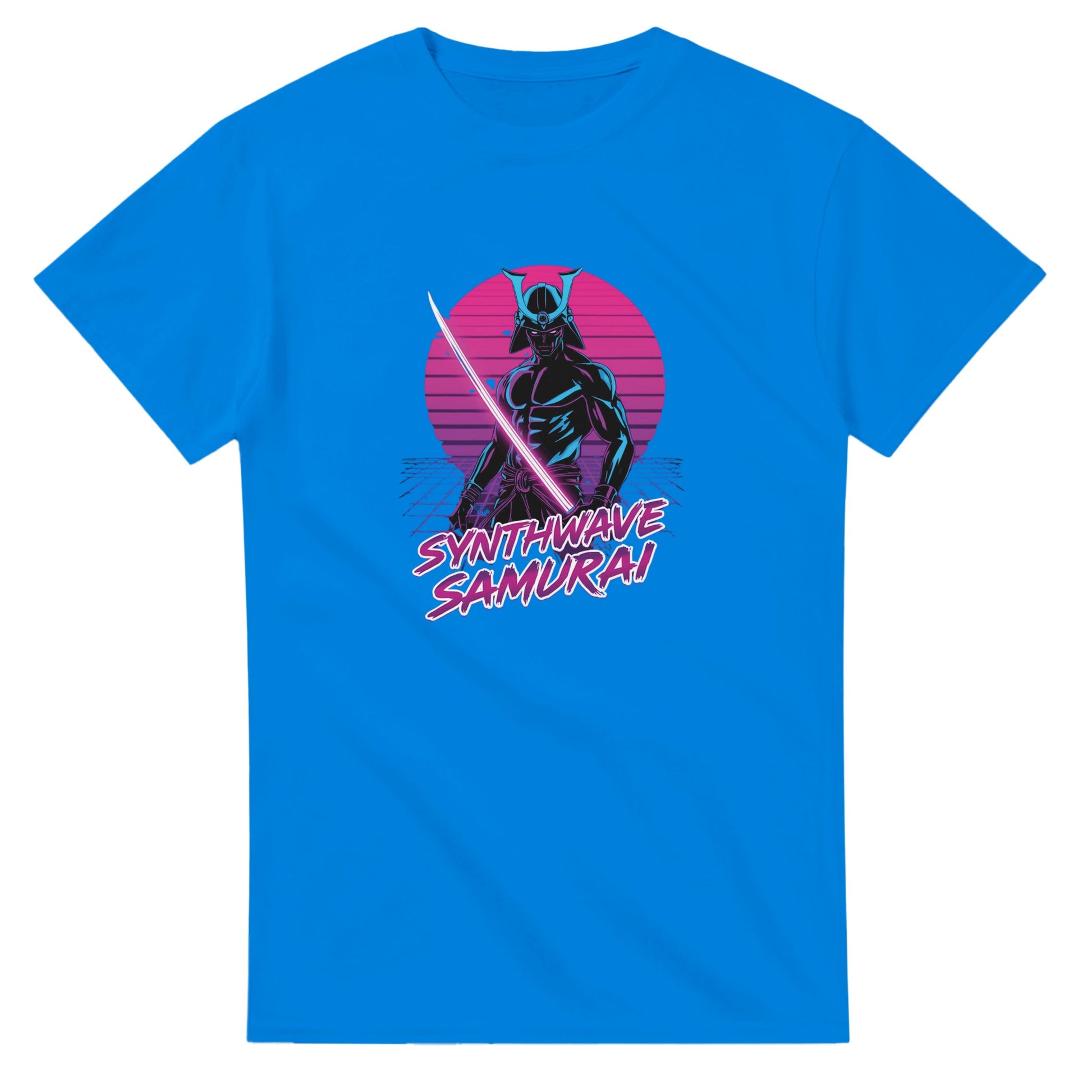 Synthwave Samurai graphic design on a Heavyweight T-shirt