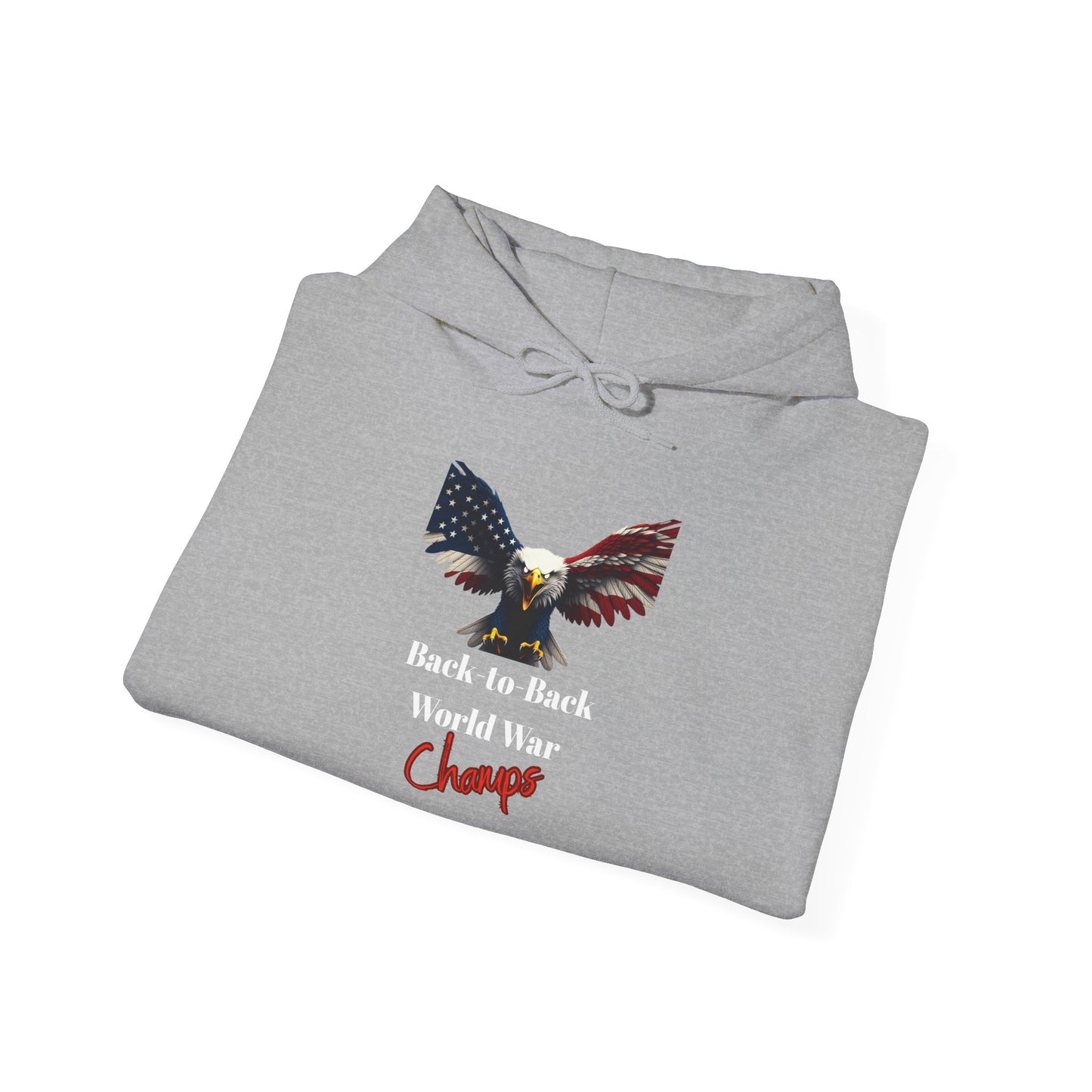 Back-To-Back World War Champs Patriotic Eagle on a Pullover Hoodie
