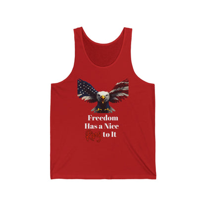 Freedom Has A Nice Ring To It Patriotic Eagle on a Premium Tank Top