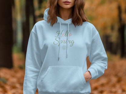 Cheerful Hello Spring Hoodie for Seasonal Style