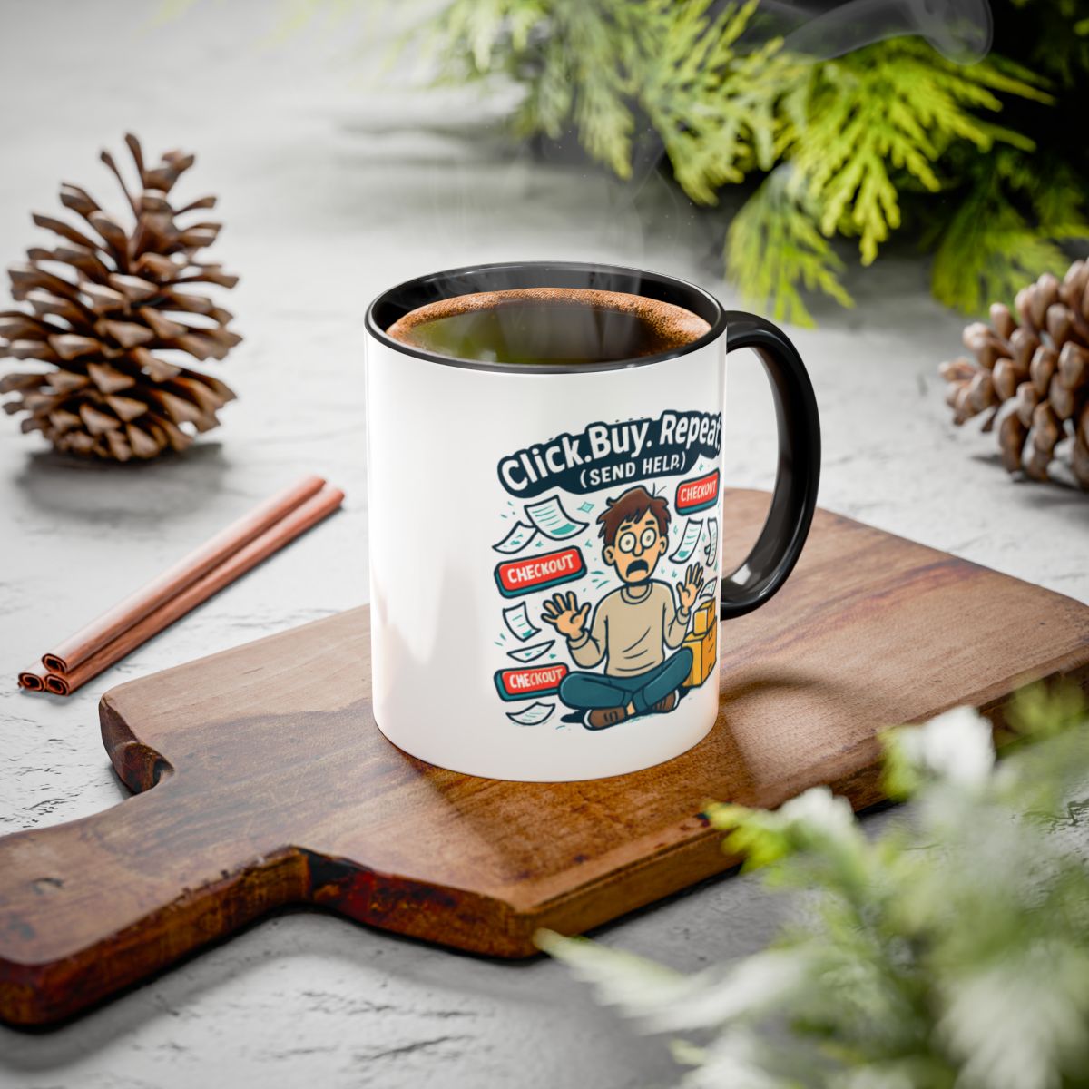 Funny Click Buy Repeat Coffee Mug for Holiday Season
