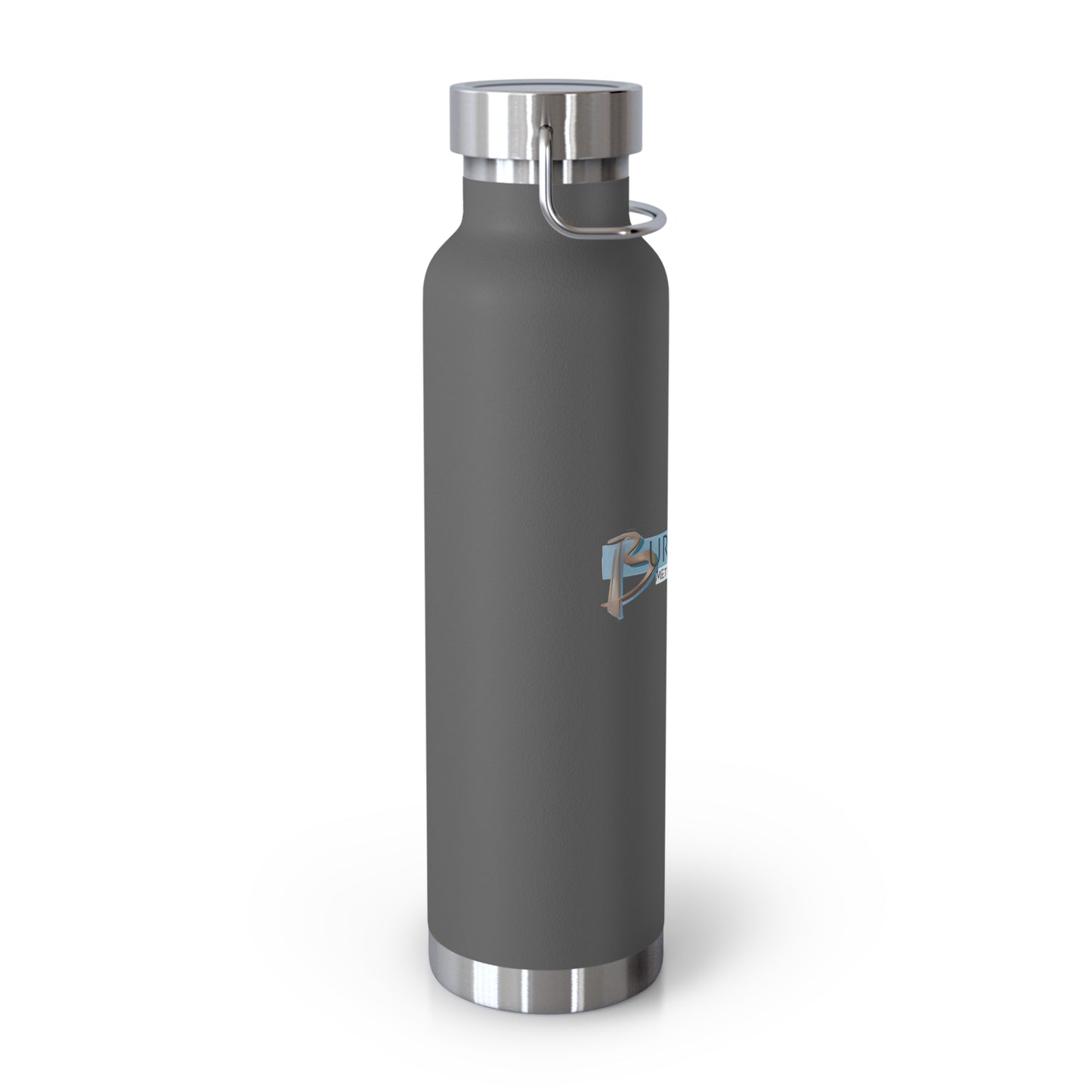Burghardt Metal Fabricating, Inc., logo on a  22oz Copper Insulated Water Bottle