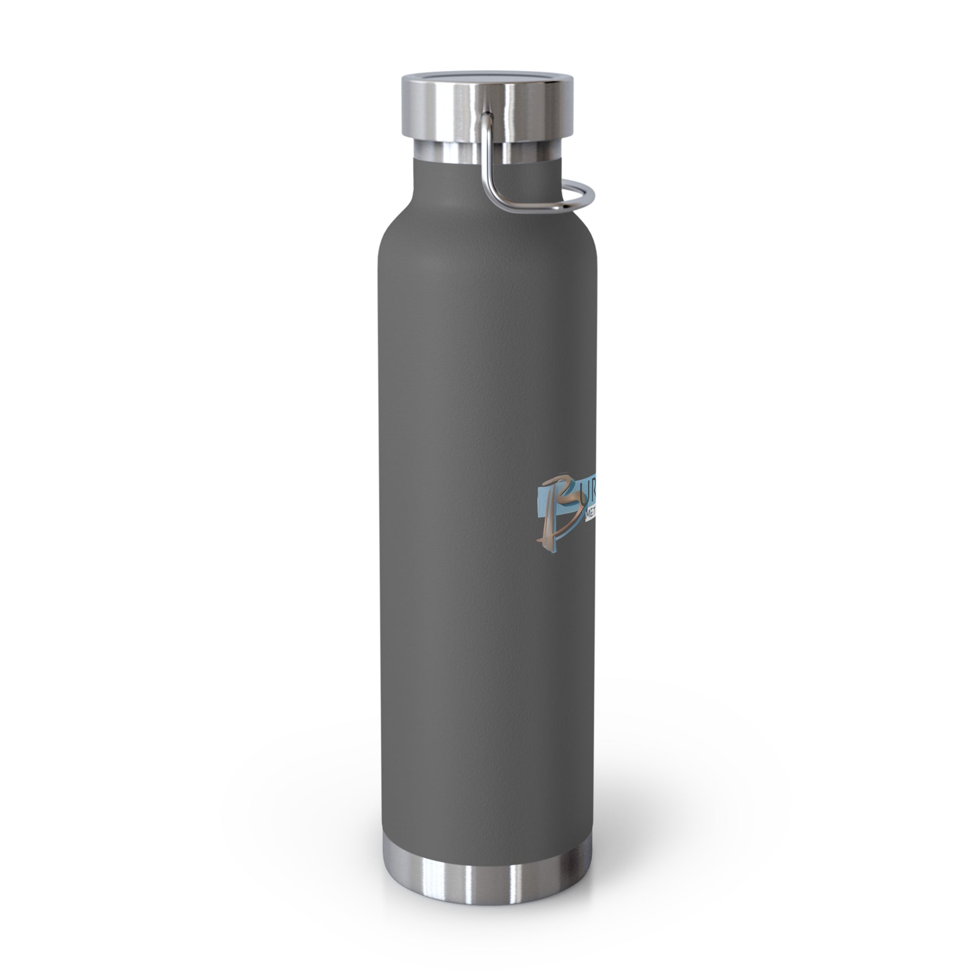 Burghardt Metal Fabricating, Inc., logo on a  22oz Copper Insulated Water Bottle